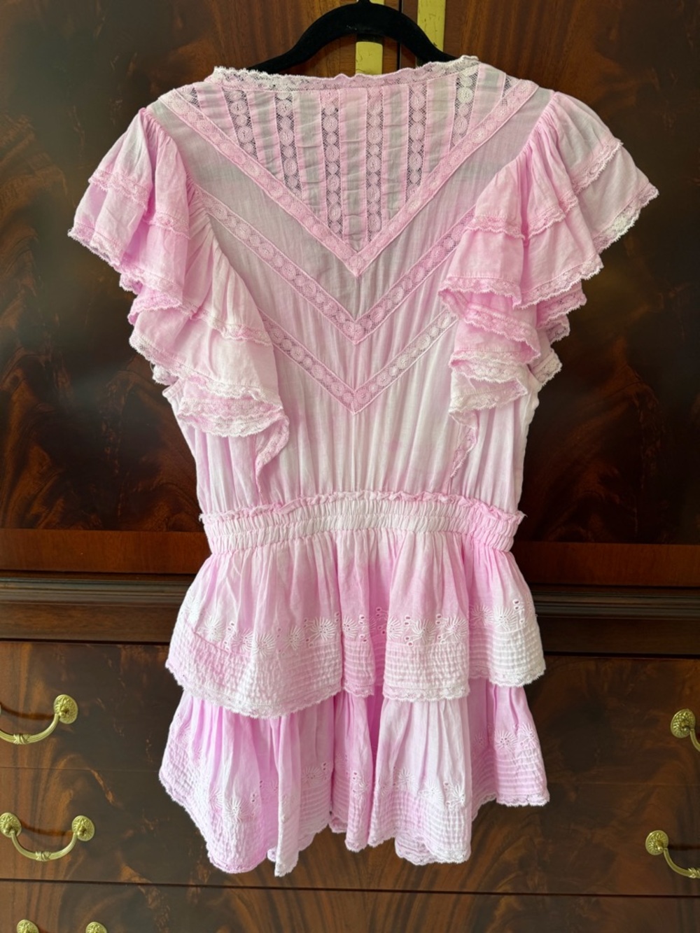New Loveshackfancy Gwen Dress Peony Pink Size Medium - Picture 11 of 17